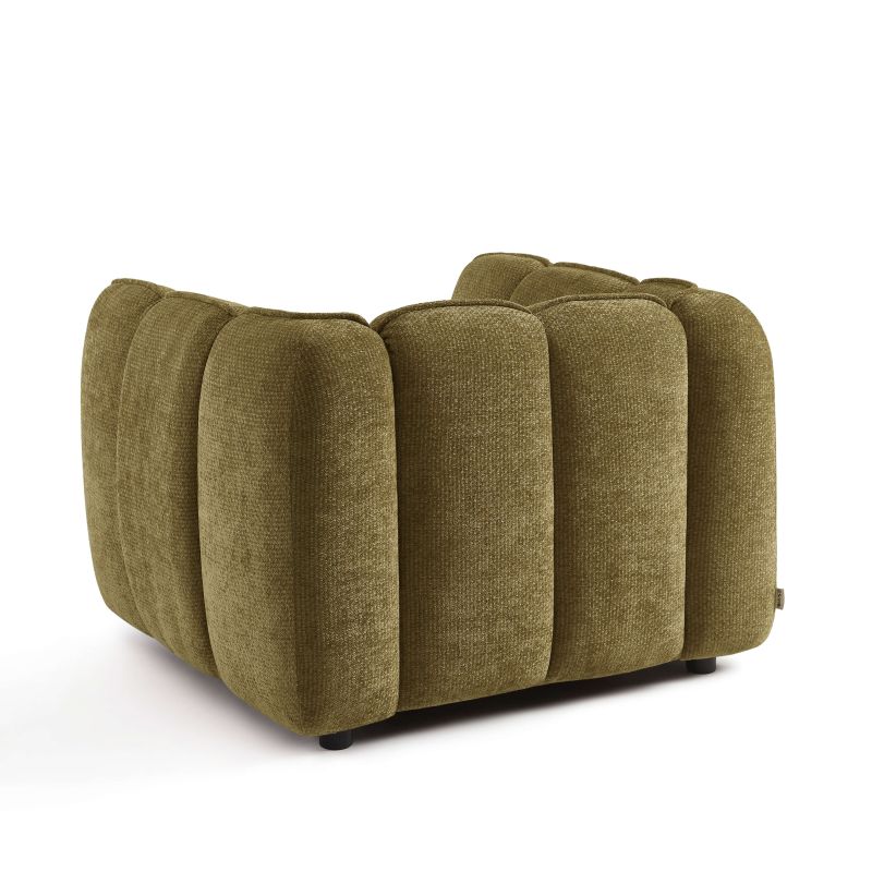 Fauteuil MATILDA 1 place tissu chenille vert