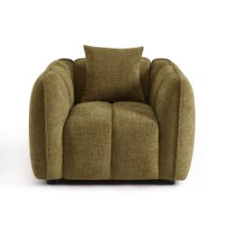 Fauteuil MATILDA 1 place tissu chenille vert