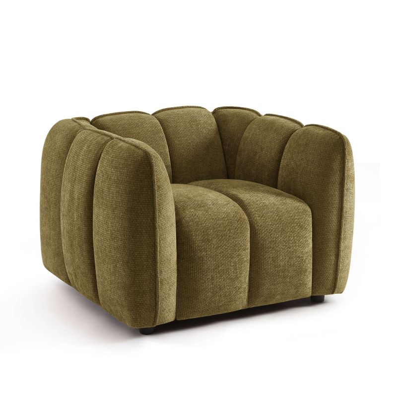 Fauteuil MATILDA 1 place tissu chenille vert