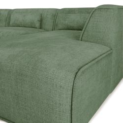 Canapé d'angle droit fixe NUNA 5/6 places tissu vert