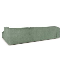Canapé d'angle droit fixe NUNA 5/6 places tissu vert