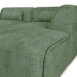 Canapé d'angle droit fixe NUNA 4 places tissu vert