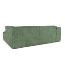 Canapé d'angle droit fixe NUNA 4 places tissu vert