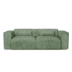 Canapé droit fixe NUNA 3 places tissu vert