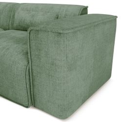 Canapé droit fixe NUNA 4/5 places tissu vert