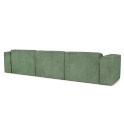 Canapé droit fixe NUNA 4/5 places tissu vert