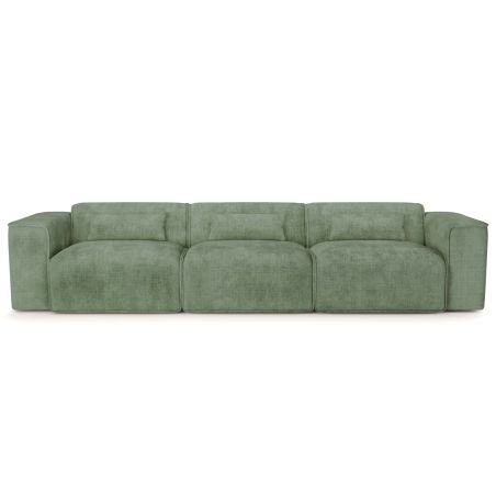 Canapé droit fixe NUNA 4/5 places tissu vert