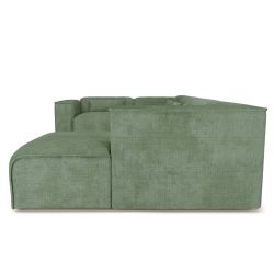 Canapé panoramique chaise droite NUNA fixe tissu vert 7 places