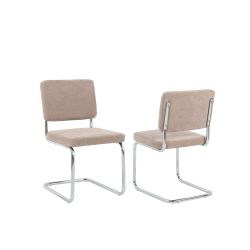 Ensemble repas table à manger ovale VASSI effet chêne et lot de 4 chaises JACK tissu marron