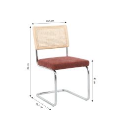 Ensemble repas table à manger ronde VASSIeffet noyer et lot de 4 chaises ELLA tissu bordeaux