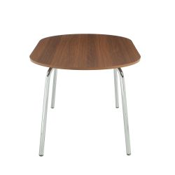 Ensemble repas table à manger ovale VASSI effet noyer et lot de 4 chaises JACK