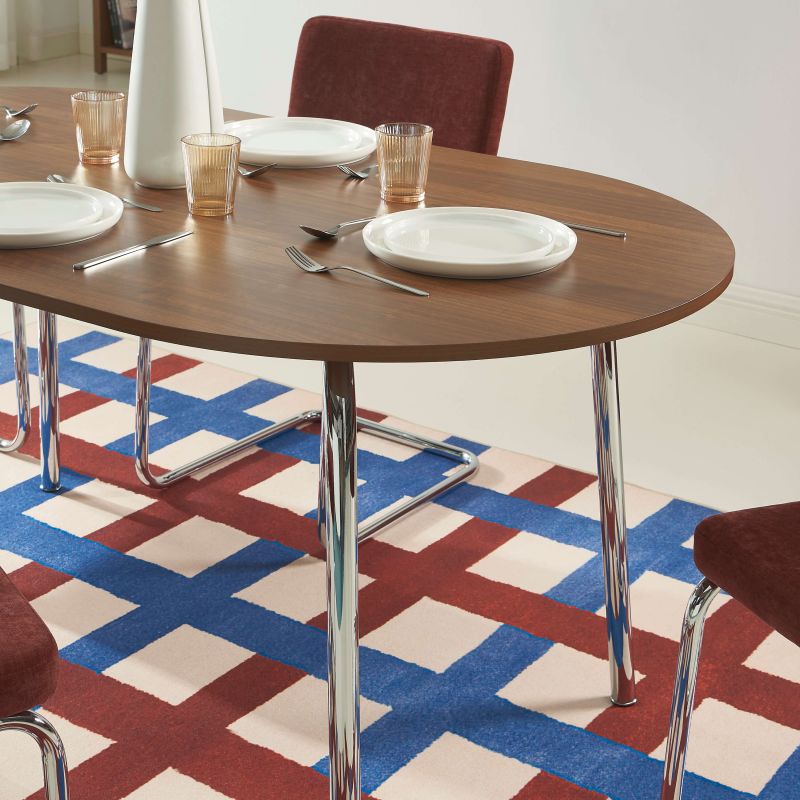 Ensemble repas table à manger ovale VASSI et lot de 4 chaises JACK