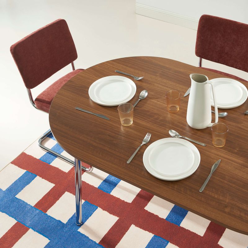 Ensemble repas table à manger ovale VASSI et lot de 4 chaises JACK