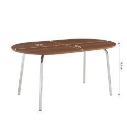 Ensemble repas table à manger ovale VASSI et lot de 4 chaises JACK