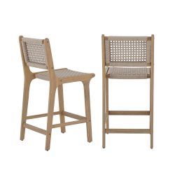 Lot de 2 tabourets de bar KUTA hauteur d'assise 66 cm en corde
