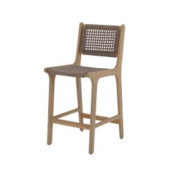 Lot de 2 tabourets de bar KUTA bois d'acacia et corde marron clair