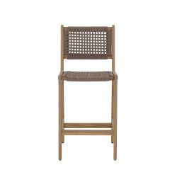 Lot de 2 tabourets de bar KUTA bois d'acacia et corde marron clair