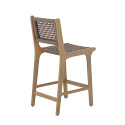 Lot de 2 tabourets de bar KUTA bois d'acacia et corde marron clair