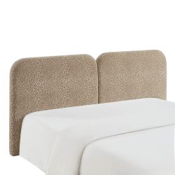 Tête de lit LOUISON tissu jacquard léopard beige 160cm