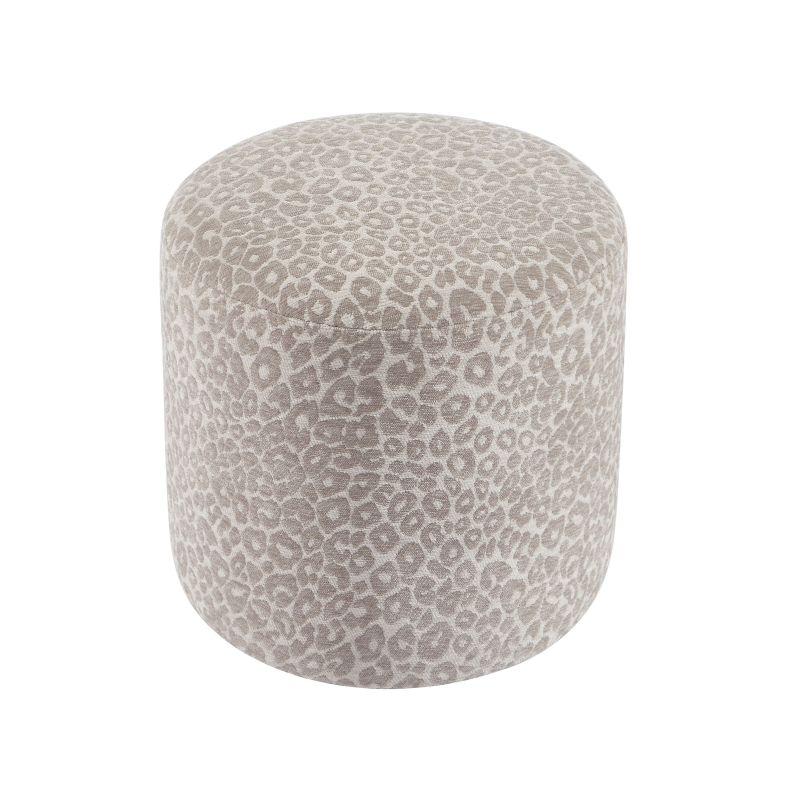 Pouf AWA tissu imprimé léopard gris