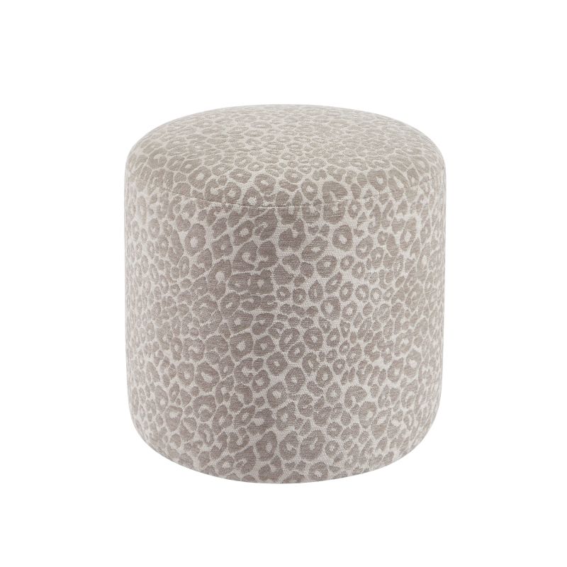 Pouf AWA tissu imprimé léopard gris