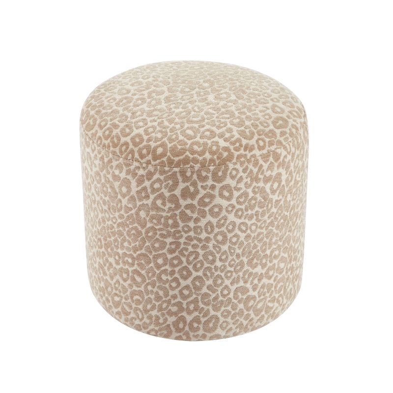 Pouf AWA tissu imprimé léopard beige