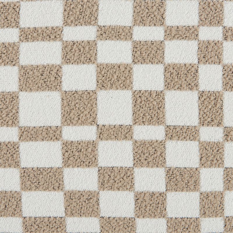 Pouf AWA tissu damier beige