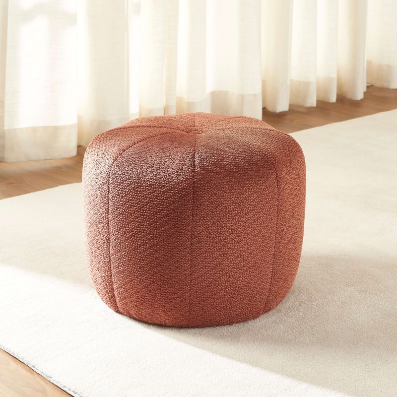 Pouf ASSA tissu bordeaux