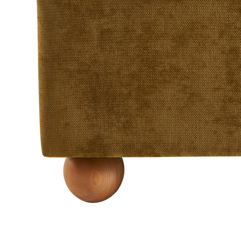 Lit coffre PILKA 140x190 tissu chenille bronze sommier inclus