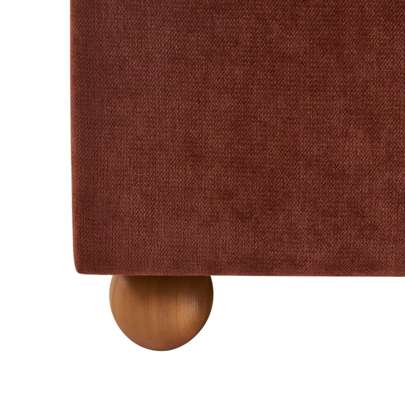 Lit coffre PILKA 140x190 tissu chenille bordeaux sommier inclus