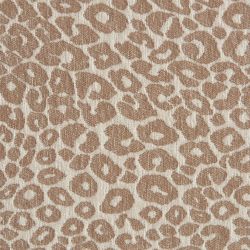 Lit coffre PILKA 160x200 tissu jacquard léopard beige sommier inclus