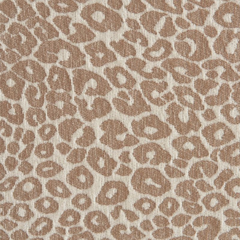 Lit coffre PILKA 160x200 tissu jacquard léopard beige sommier inclus