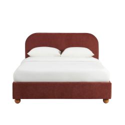 Lit coffre PILKA 160x200 tissu chenille bordeaux sommier inclus