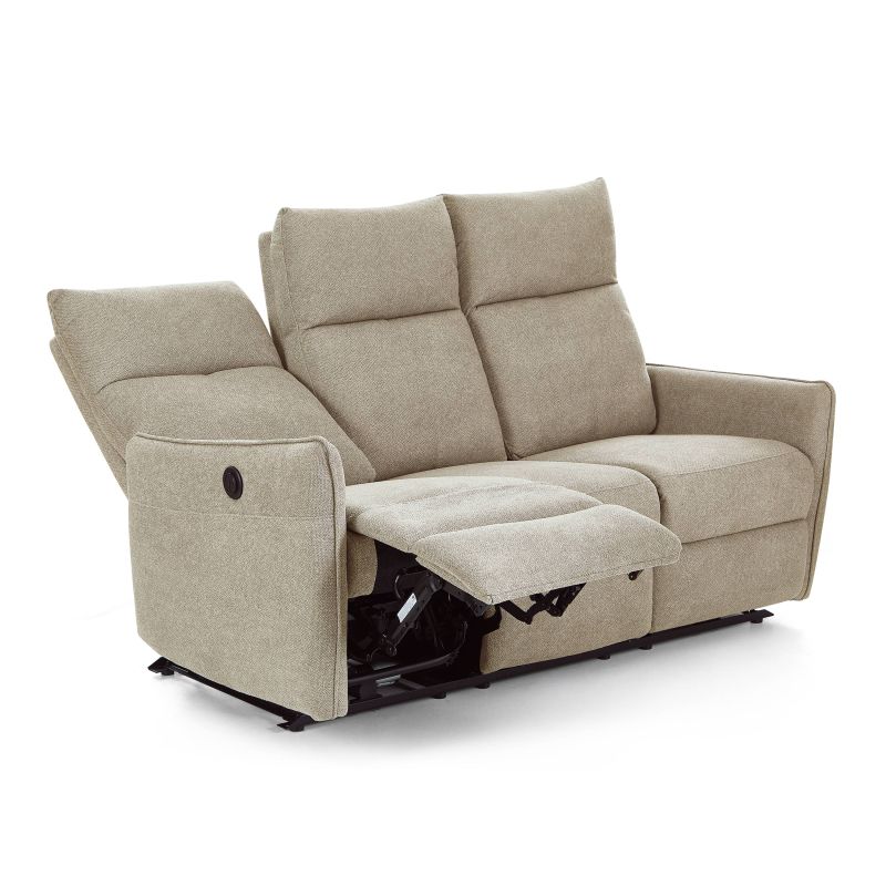 Canapé relax électrique MINOS 3 places tissu chenille beige
