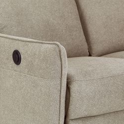 Canapé relax électrique MINOS 3 places tissu chenille beige