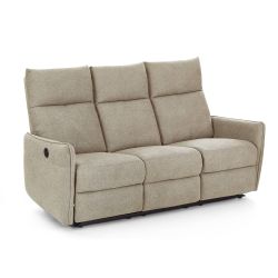 Canapé relax électrique MINOS 3 places tissu chenille beige