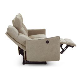 Canapé relax électrique MINOS 3 places tissu chenille beige