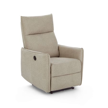Fauteuil relax électrique MINOS 1 place tissu chenille beige