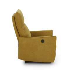 Fauteuil relax électrique MINOS 1 place tissu chenille moutarde