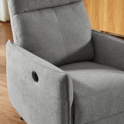 Fauteuil relax électrique MINOS 1 place tissu chenille gris