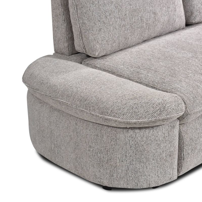 Canapé d'angle convertible et réversible LORMA 4 places tissu chenille tramé beige