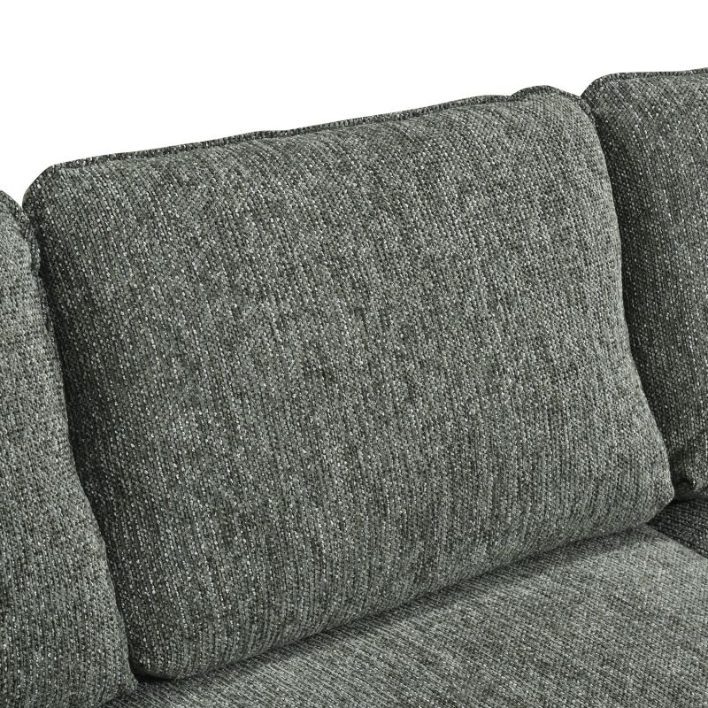 Canapé d'angle convertible et réversible LORMA 4 places tissu chenille tramé vert