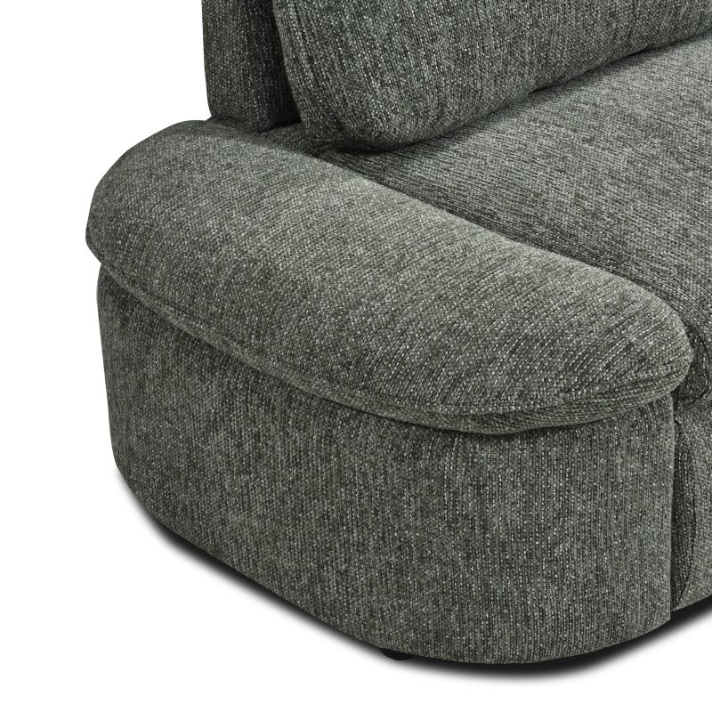 Canapé d'angle convertible et réversible LORMA 4 places tissu chenille tramé vert