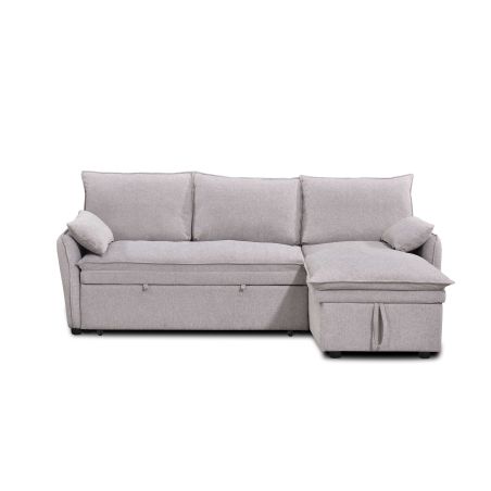 Canapé d'angle convertible et réversible SABEA 4 places tissu beige