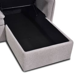 Canapé d'angle convertible et réversible SABEA 4 places tissu beige