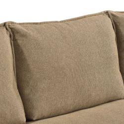 Canapé d'angle convertible et réversible SABEA 4 places tissu marron