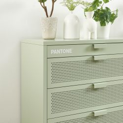 Commode PANTONE 4 tiroirs métal vert amande 80cm