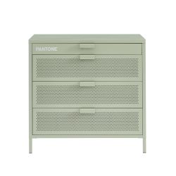 Commode PANTONE 4 tiroirs métal vert amande 80cm