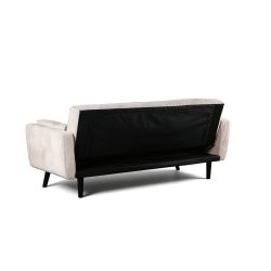 Canapé droit convertible CRENOA 3 places velours côtelé beige