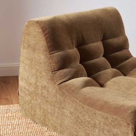 Ensemble banquette et chauffeuse JANIS modulable 3 places velours marron
